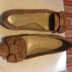 Ann Taylor Suede Bow Flats